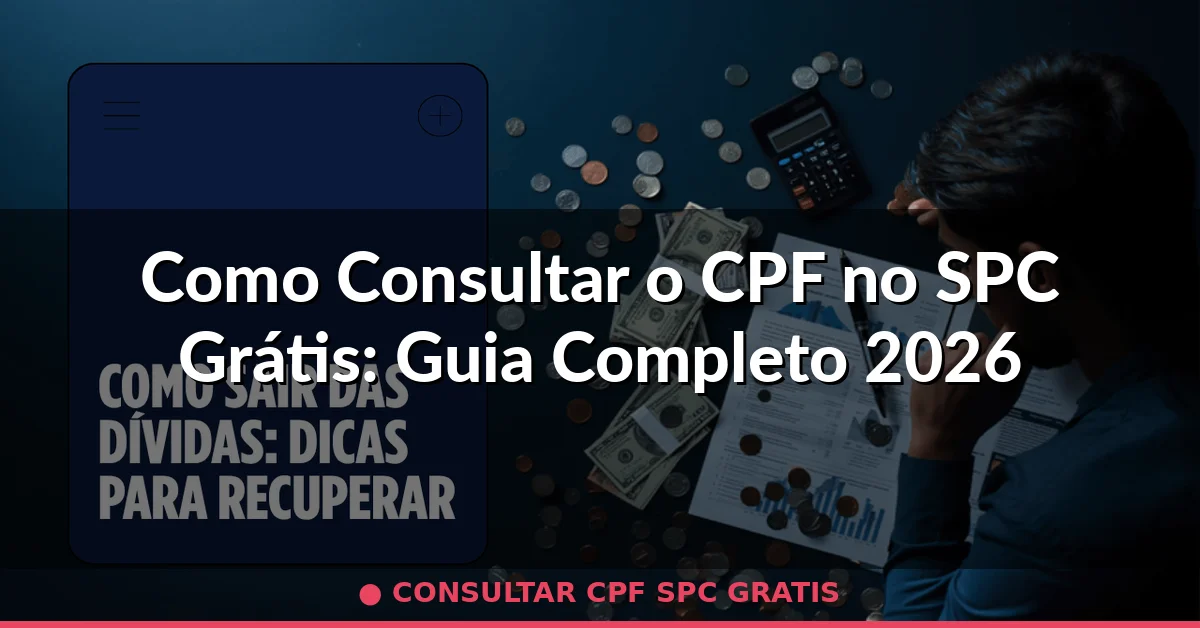 consultar cpf spc gratis — Guia completo 2026