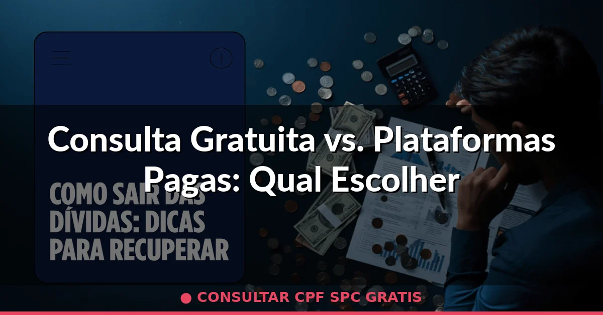 Consulta Gratuita vs. Plataformas Pagas: Qual Escolher — consultar cpf spc gratis