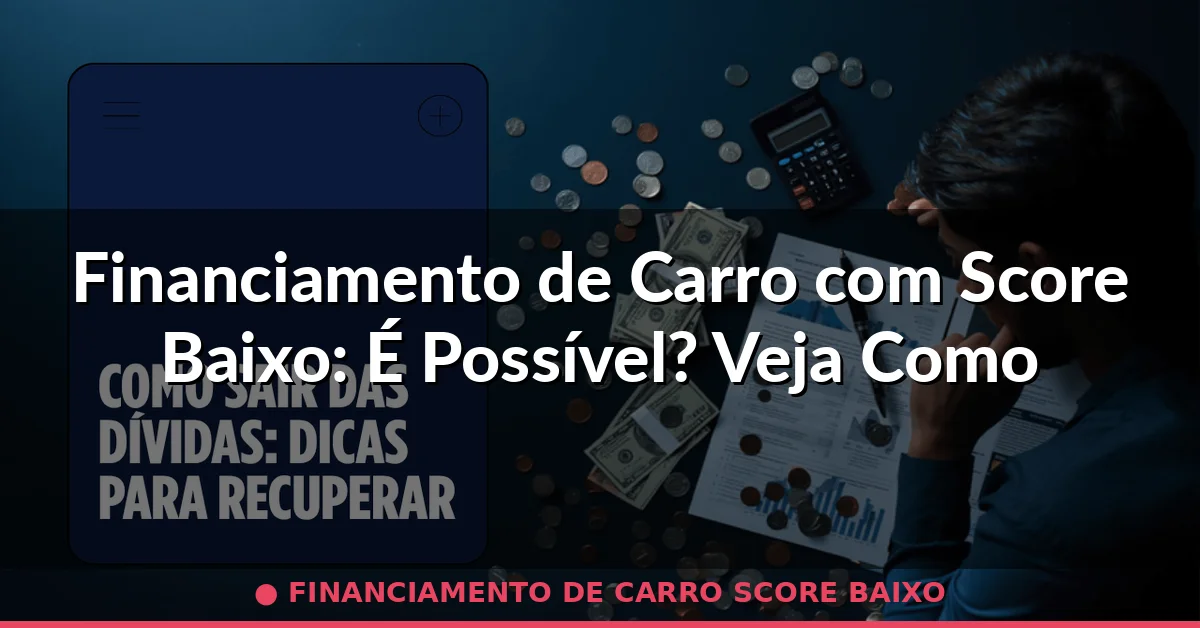 financiamento de carro score baixo — Guia completo 2026