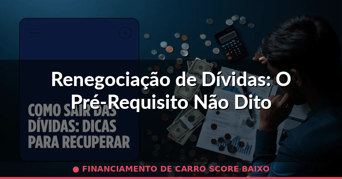 Renegociação de Dívidas: O Pré-Requisito Não Dito — financiamento de carro score baixo