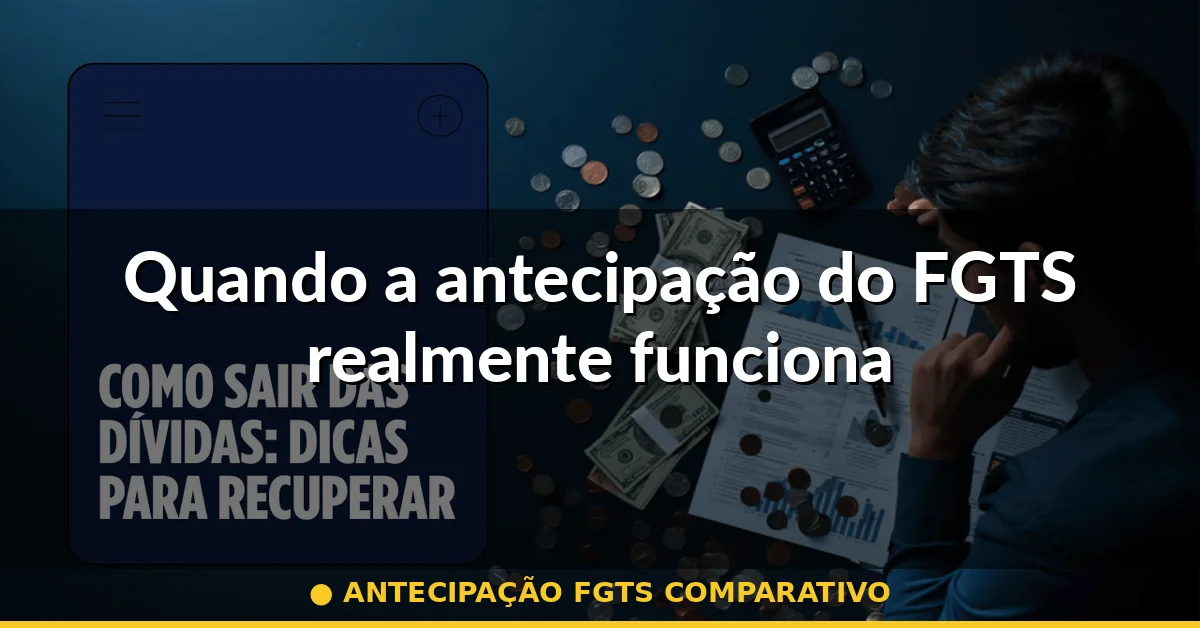 Quando a antecipação do FGTS realmente funciona — antecipação fgts comparativo
