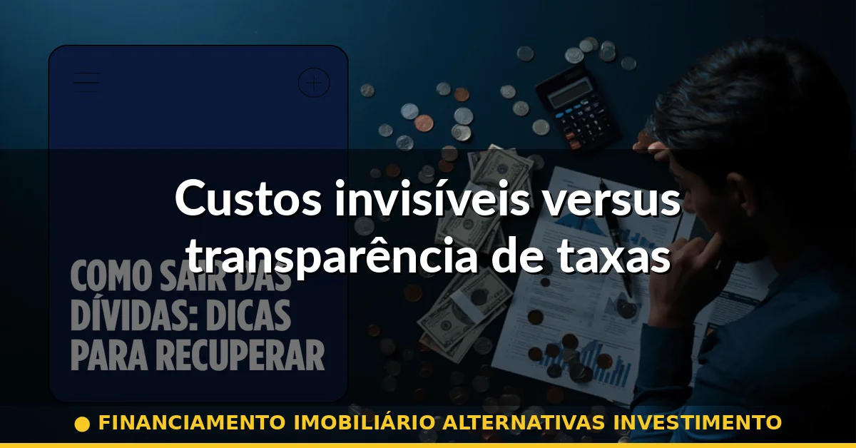 Custos invisíveis versus transparência de taxas — financiamento imobiliário alternativas investimento