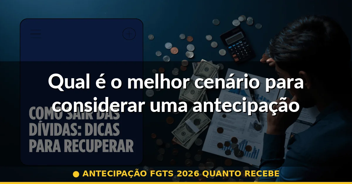 Qual é o melhor cenário para considerar uma antecipação — antecipação fgts 2026 quanto recebe