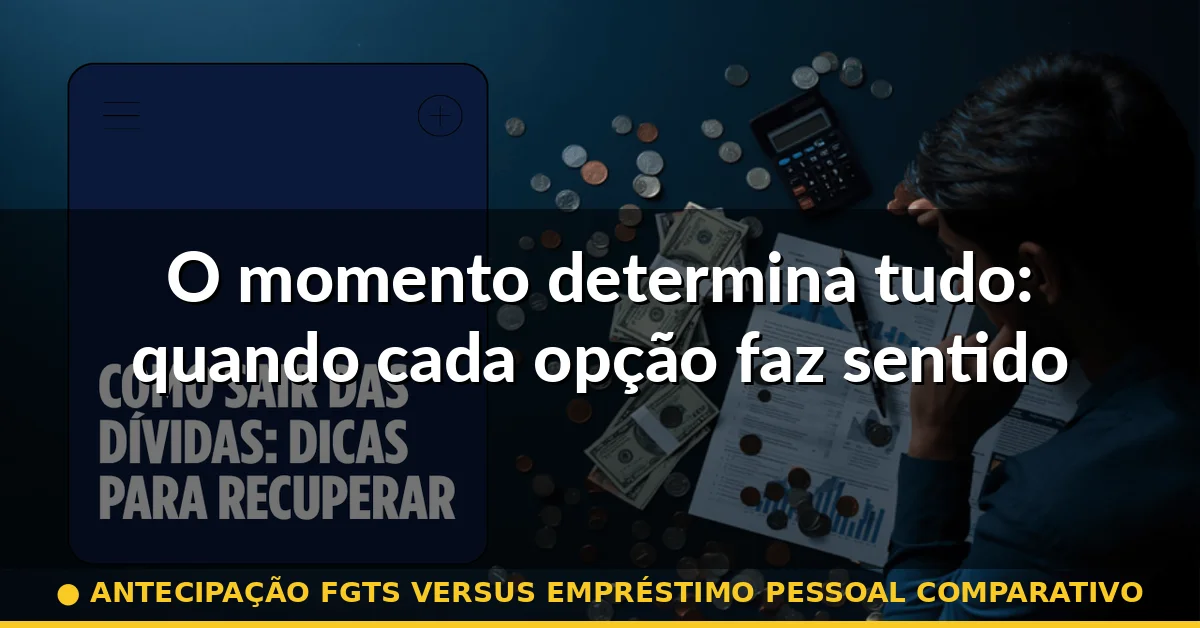 O momento determina tudo: quando cada opção faz sentido — antecipação fgts versus empréstimo pessoal comparativo