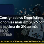 crédito consignado versus empréstimo pessoal comparação taxas 2026 — Guia completo 2026