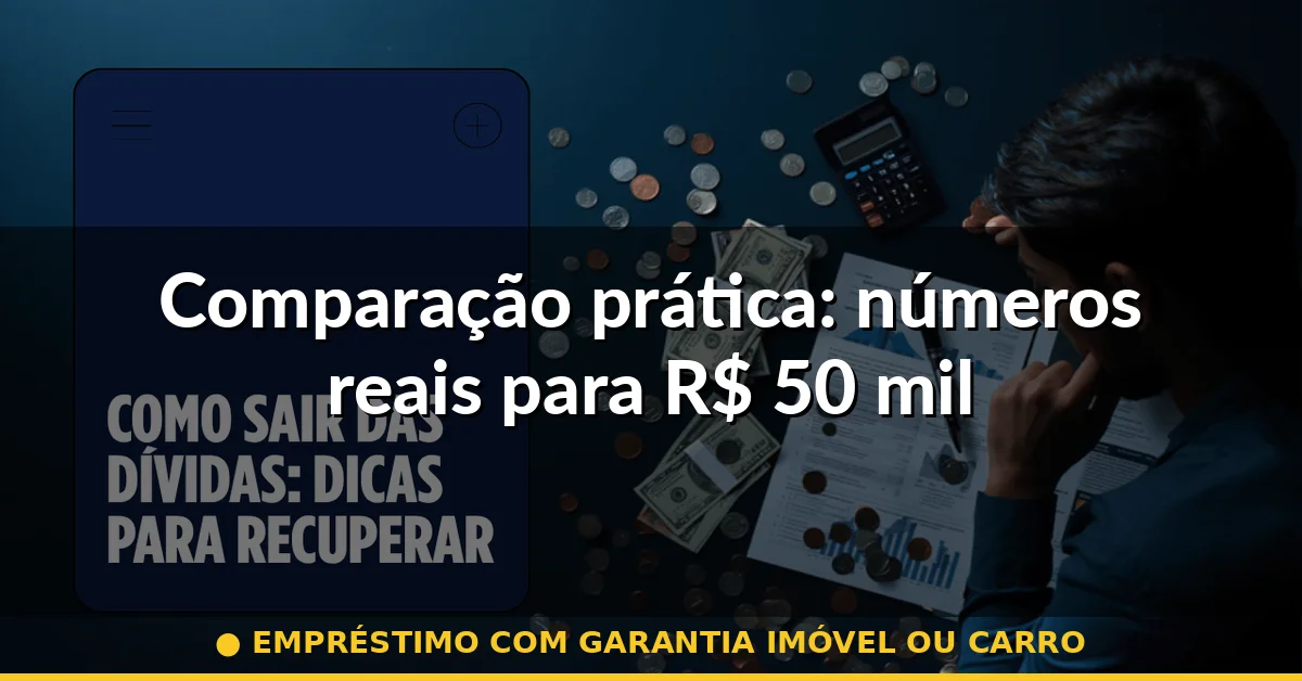 Comparação prática: números reais para R$ 50 mil — empréstimo com garantia imóvel ou carro