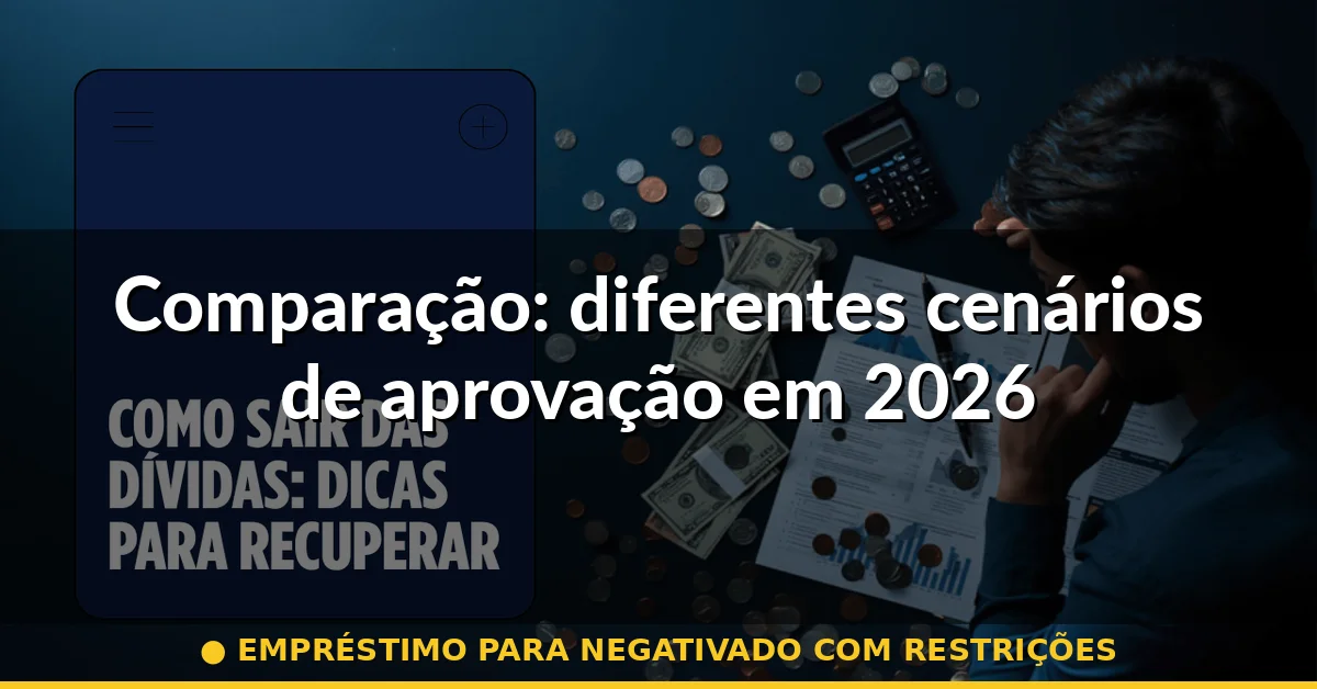 Comparação: diferentes cenários de aprovação em 2026 — empréstimo para negativado com restrições