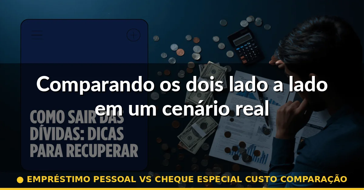 Comparando os dois lado a lado em um cenário real — empréstimo pessoal vs cheque especial custo comparação