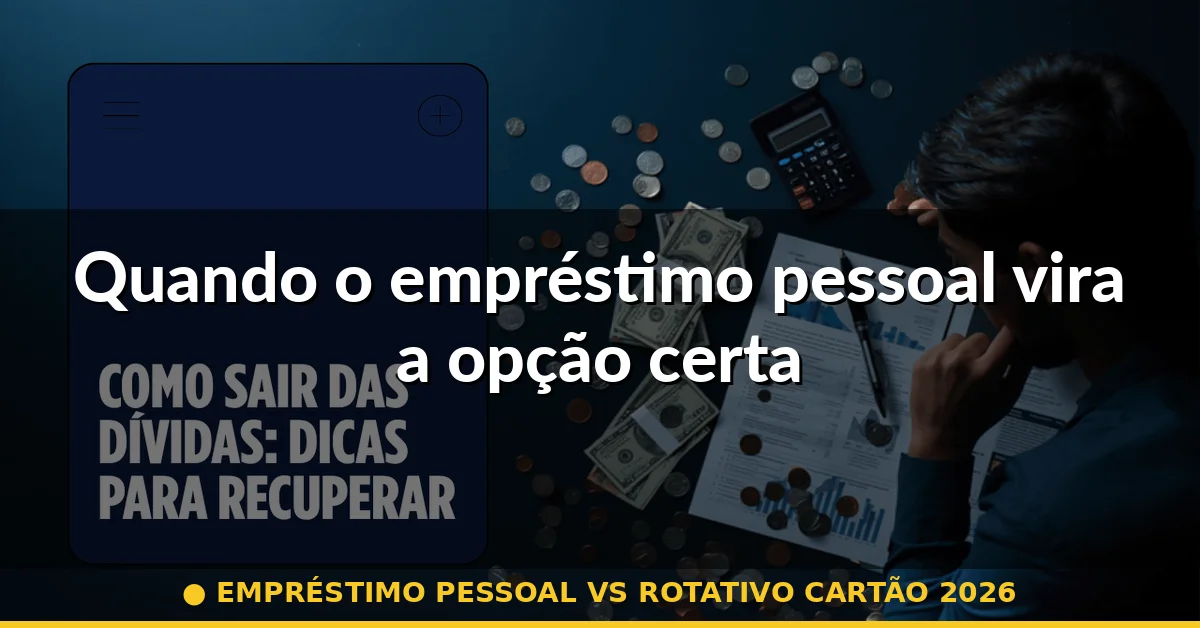 Quando o empréstimo pessoal vira a opção certa — empréstimo pessoal vs rotativo cartão 2026