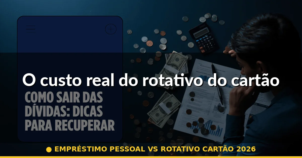O custo real do rotativo do cartão — empréstimo pessoal vs rotativo cartão 2026