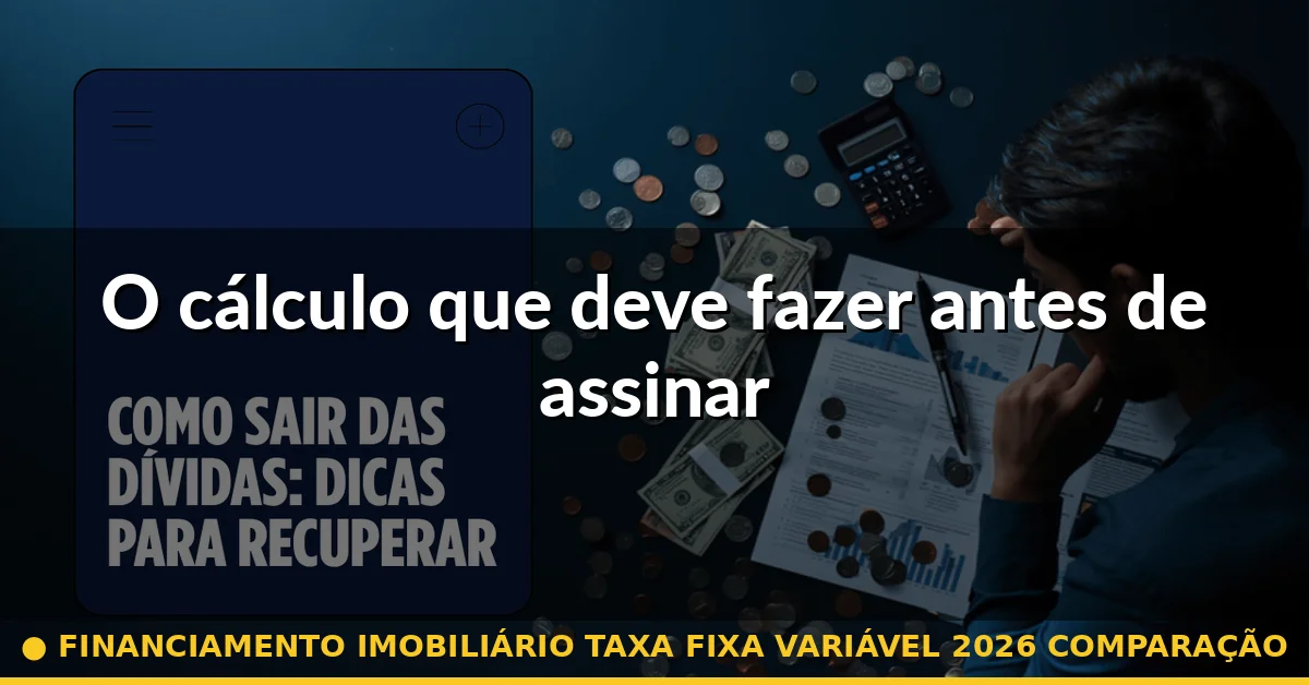 O cálculo que deve fazer antes de assinar — financiamento imobiliário taxa fixa variável 2026 comparação