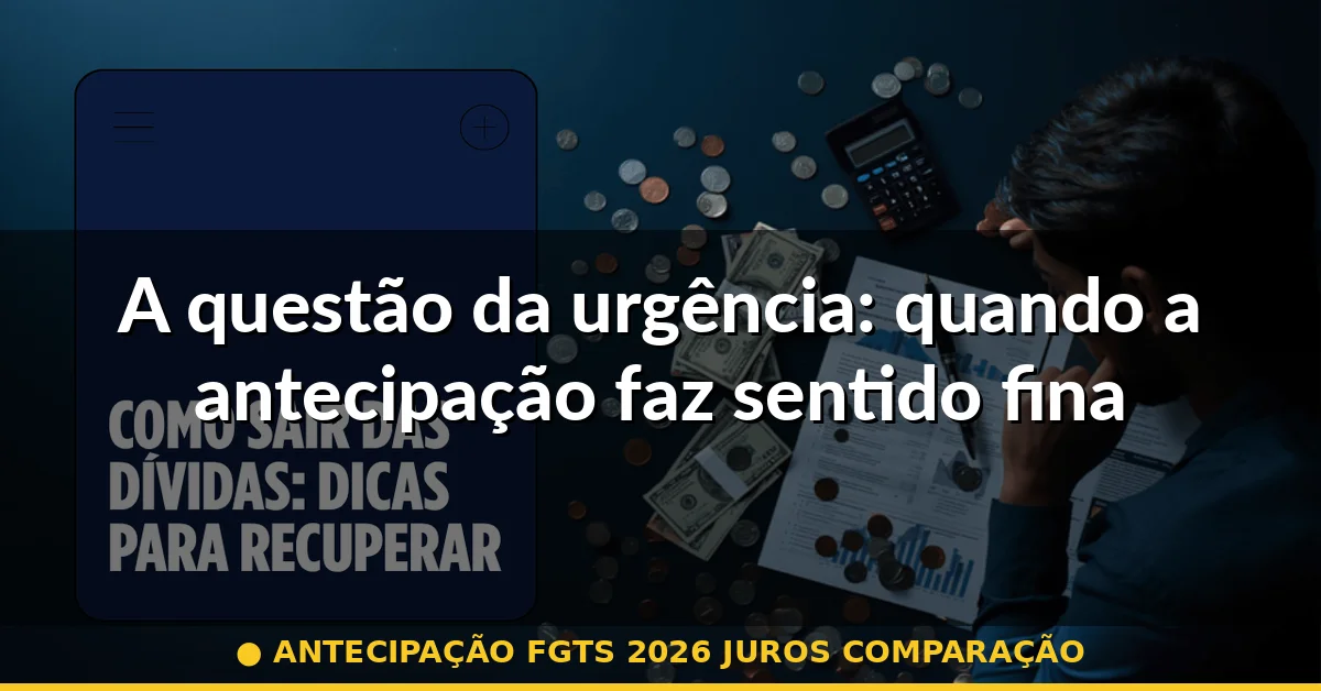 A questão da urgência: quando a antecipação faz sentido financeiro — antecipação fgts 2026 juros comparação