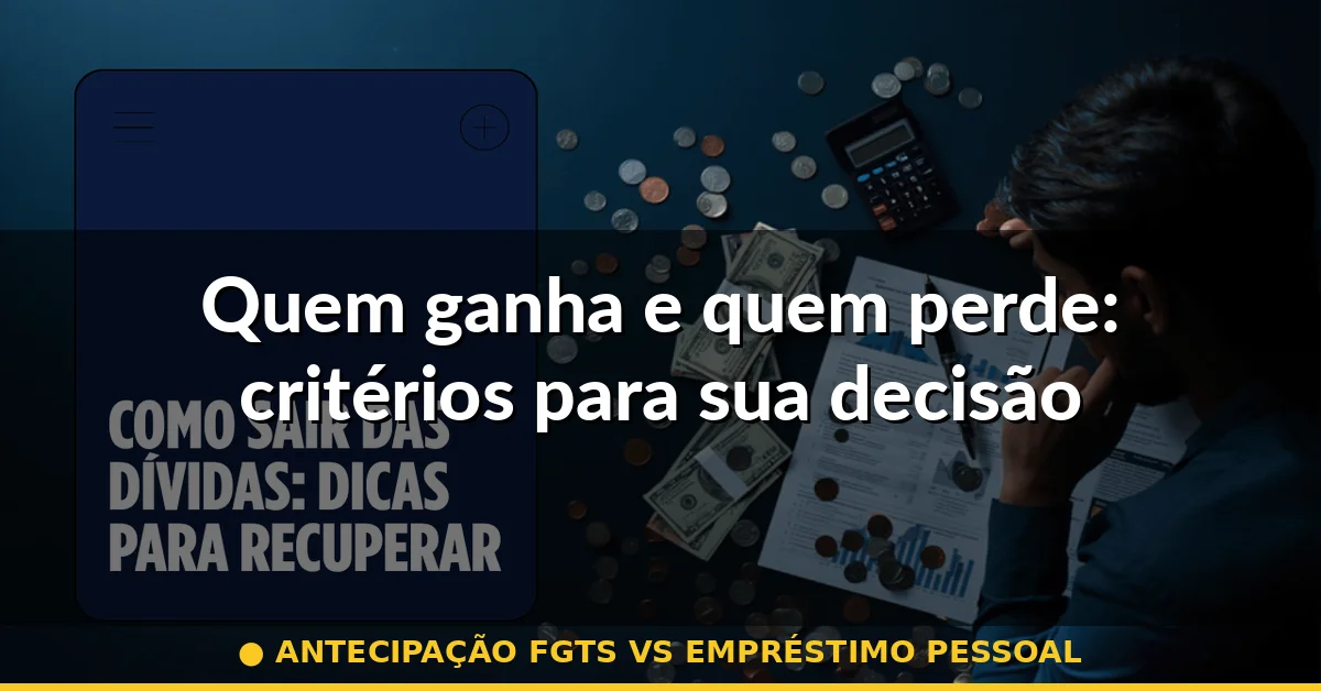 Quem ganha e quem perde: critérios para sua decisão — antecipação fgts vs empréstimo pessoal