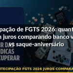 antecipação fgts 2026 juros comparação — Guia completo 2026