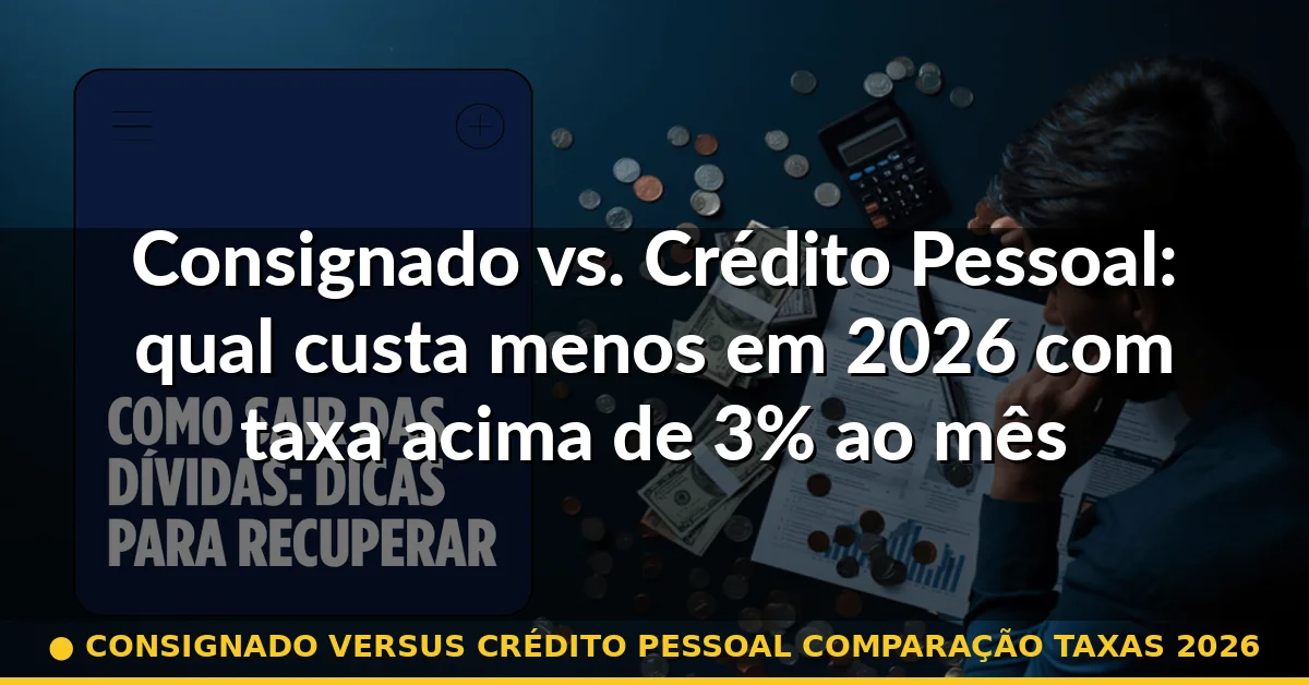 consignado versus crédito pessoal comparação taxas 2026 — Guia completo 2026
