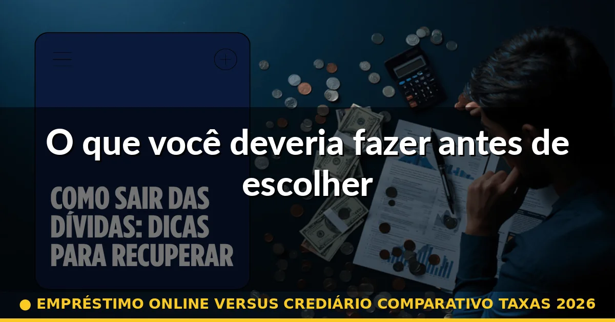O que você deveria fazer antes de escolher — empréstimo online versus crediário comparativo taxas 2026