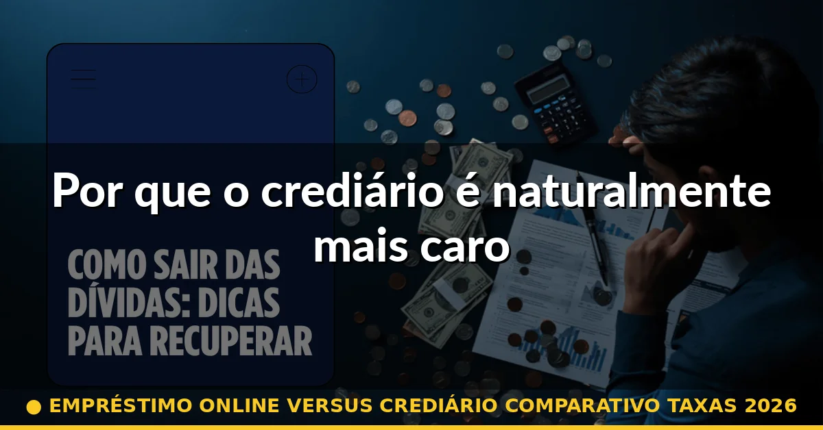 Por que o crediário é naturalmente mais caro — empréstimo online versus crediário comparativo taxas 2026