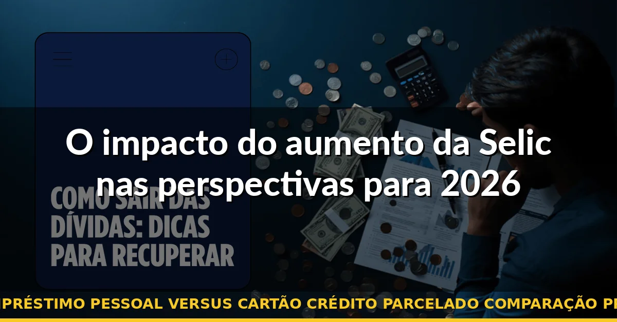 O impacto do aumento da Selic nas perspectivas para 2026 — empréstimo pessoal versus cartão crédito parcelado comparação preço