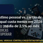 empréstimo pessoal versus cartão crédito rotativo custo comparação — Guia completo 2026