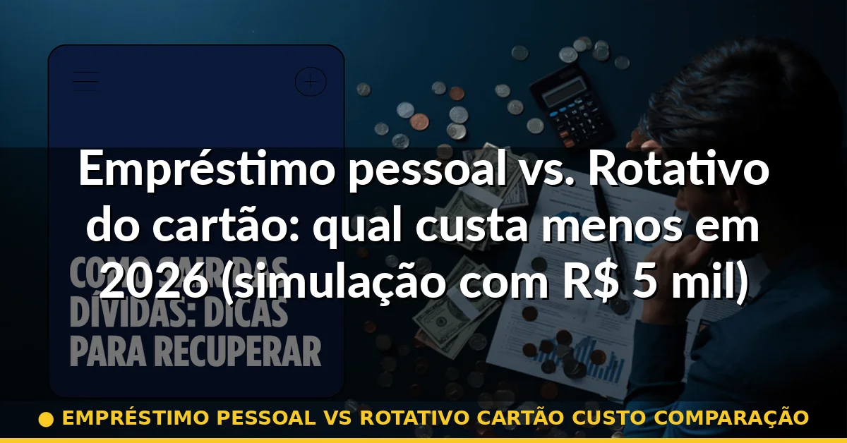 empréstimo pessoal vs rotativo cartão custo comparação — Guia completo 2026