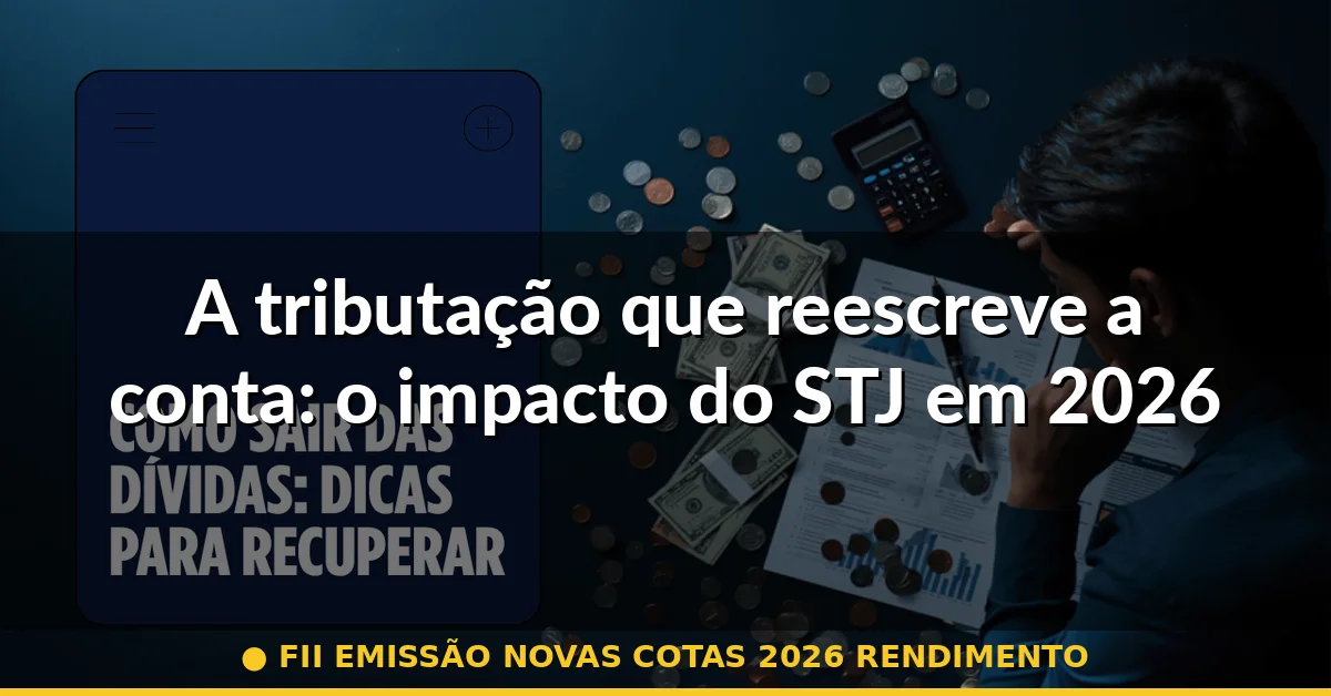 A tributação que reescreve a conta: o impacto do STJ em 2026 — fii emissão novas cotas 2026 rendimento