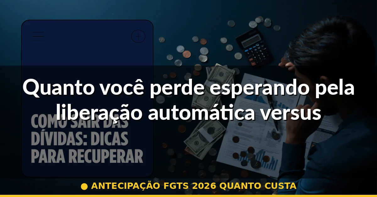 Quanto você perde esperando pela liberação automática versus antecipar — antecipação fgts 2026 quanto custa