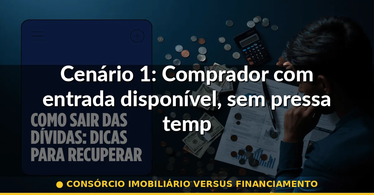 Cenário 1: Comprador com entrada disponível, sem pressa temporal — consórcio imobiliário versus financiamento