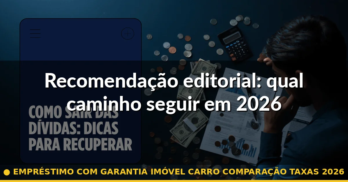 Recomendação editorial: qual caminho seguir em 2026 — empréstimo com garantia imóvel carro comparação taxas 2026
