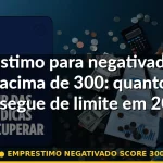 emprestimo negativado score 300 — Guia completo 2026