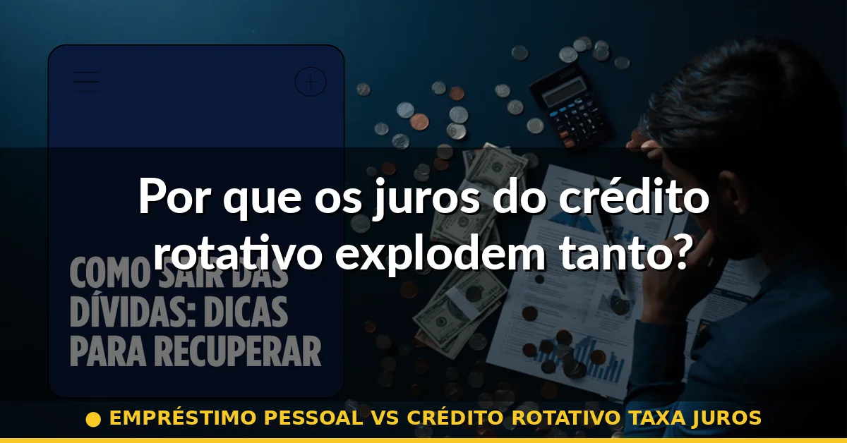 Por que os juros do crédito rotativo explodem tanto? — empréstimo pessoal vs crédito rotativo taxa juros